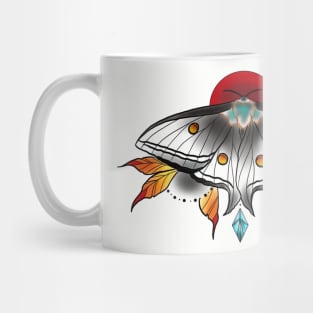 Neotraditional Moth Mug